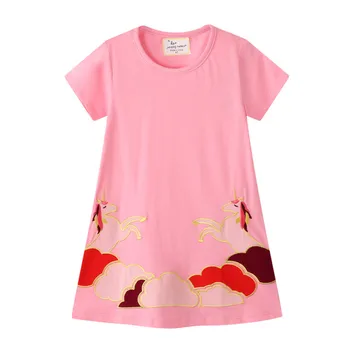 Laste Puuvillased Ükssarved Printsess Tüdrukud Dress Suvel Loomad Uus Disain Lapsed Kleidid