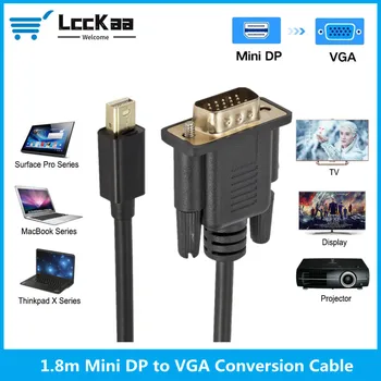 LccKaa 1,8 M Mini DP to VGA Video Adapter 1080p Display Port, VGA-Kaablid Mini DP to Vga Apple Macbook Pro TV, DVD Ekraan
