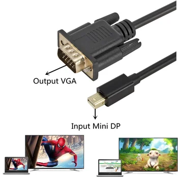 LccKaa 1,8 M Mini DP to VGA Video Adapter 1080p Display Port, VGA-Kaablid Mini DP to Vga Apple Macbook Pro TV, DVD Ekraan