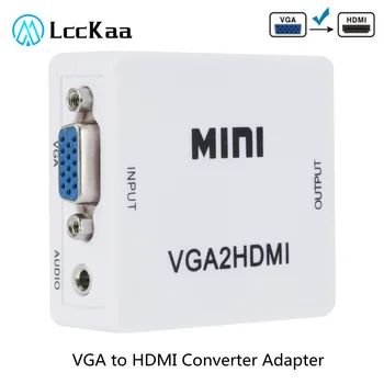 LccKaa Mini VGA HDMI-ühilduvate Converter VGA2HDMI Video Box Audio Adapter 1080P Notebook PC HDTV Projektoriga TV Kaasaskantav
