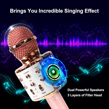 Led Traadita Mikrofon Karaoke Mikrofon Koos Kõlariga Ktv-Mängija Kaasaskantav Kõlar Lapsed Mikrofon Laste Kingitused