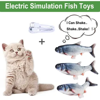 Lemmiklooma Kassi Mänguasi Laadimine USB Simulatsiooni Tantsu Liigub Floppy Kala Kasside Mänguasjade Närimine Mängib Simulatsiooni Kala Mänguasi Hammustamine 34391