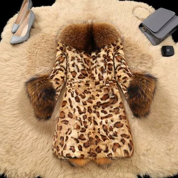 Leopard Naiste Jakid Faux Karusnaha Ülerõivad Naine Overcoat Kohev Talv Pikk Teddy Karv Mood Vintage Sobiks Pluss Suurus