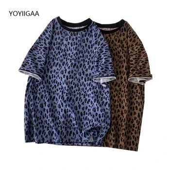 Leopard Trükitud Naiste Tshirts Suvel Lühikese Varrukaga T-särk Naine Tee O-Kaeluse Juhuslik Naine T-Särk Basic Tops Harajuku Lady Tshirt