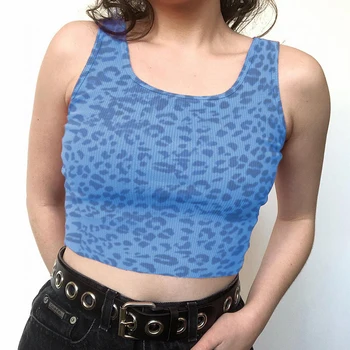 Leopard naiste T-särk Spagetid Rihmad varrukateta dot kõhn tops suvel 2020 vintage gooti vabaaja tees naiste riided 185963