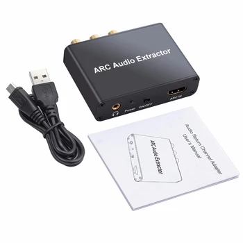 LiNKFOR HDMI-ühilduvate ARC-Audio Extractor Adapter koos Digitaalse TOSLINK Optiline SPDIF Coaxial ja Analoog 3.5 mm L/R Stereo Heli