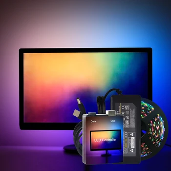 Lihtne DIY Ambient Arvuti Lauaarvuti Ekraani Taustvalgustuse valgustus RGB-USB-WS2812B LED Valgus 1M 2M 3M 4M 5M Täis Komplekt 174667