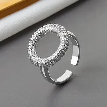 Lihtne Geomeetriline Õõnes Ümmargune Reguleeritav Rõngas Naiste jaoks Tüdrukud Minimalistlik Ringi Geo Sõrme Sõrmused Ehted anillos de mujeres