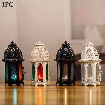 Lihtne Installeerida Kodus Küünal Vintage Omanik Maroko Stiilis Ruumi Kokkuhoiu Lihtne Kasutada Kaunistamiseks Kingitus Raud Laterna Klaas, Lamp 120263