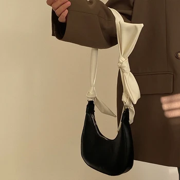 Lihtne Solid Color Emane Bowknot Rihm Õlal Kaenla Kottide Fashion Design Daamid Portable Top-käepide Kotid Naiste Telefoni Kott