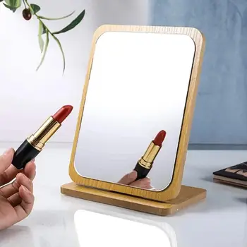 Lihtsustatud Retro Puidust Töölaud Meik Peegel Kandiline Kosmeetika Meik Peegel Daamid Ilu Kummut Töölaua Kaunistus