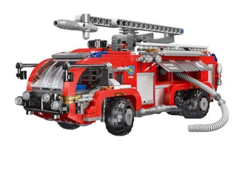 Linn Tulekahju Veoauto ehitusplokid Lennujaama Tulekahju Veoauto Redeli Päästmiseks Sõidukile Tuletõrjuja arvandmed veepaak Tulekahju Veoauto Puzzle mänguasi