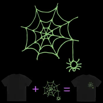 Logo Helendav Laik Web Spider Raud Ons Plaastrid Riided termosiiret Fluorestsents Kleepsud Riided Tasuta Shipping