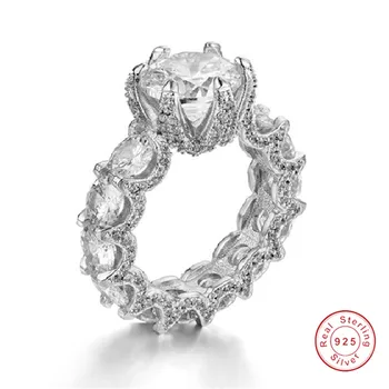Lohe küünised 925 Sterling Hõbe 3ct Loodud Teemant Rõngad Naistele Luksuslik Pulmad Engagement Diamond Ring finger Ehted