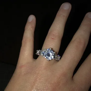 Lohe küünised 925 Sterling Hõbe 3ct Loodud Teemant Rõngad Naistele Luksuslik Pulmad Engagement Diamond Ring finger Ehted