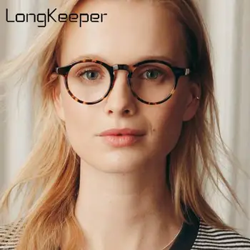 LongKeeper 2021 Mood Anti Sinine Valgus Prillid Naised Mehed Vintage Arvuti Mängude Prillid Must Leopard Ring Optiline Raam