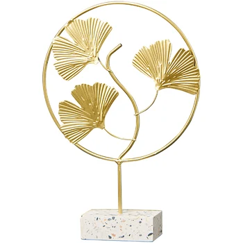 Loominguline Kaasaegne Kuldne Rauast Lehtedest Ornament elutuba Desktop TV Kapp Põhjamaade Kodu Kaunistamiseks kaunistused Desktop Skulptuur
