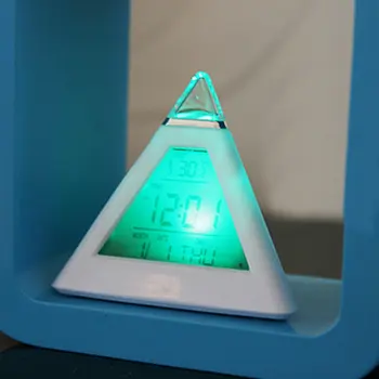 Loominguline Mood Püramiid, Digitaalne Kell, Temperatuur Kella 7 Värvi LED Muuta Backlight LED Äratuskell Kellaaeg Kuupäev Ekraanil 169035