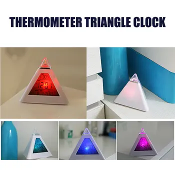 Loominguline Mood Püramiid, Digitaalne Kell, Temperatuur Kella 7 Värvi LED Muuta Backlight LED Äratuskell Kellaaeg Kuupäev Ekraanil