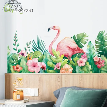 Loominguline Taim Flamingo Seina Kleebised Kodus Seina Kaunistused Elutuba, Magamistuba Põrandaliistud Seina Kaunistamiseks Isekleepuv Kleebised