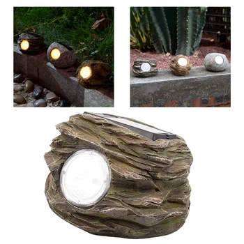 Loominguline esin Rock Kivi Solar Lamp Väljas Väljas Aia Kaunistused, Käsitöö, Kingitused