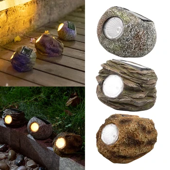 Loominguline esin Rock Kivi Solar Lamp Väljas Väljas Aia Kaunistused, Käsitöö, Kingitused