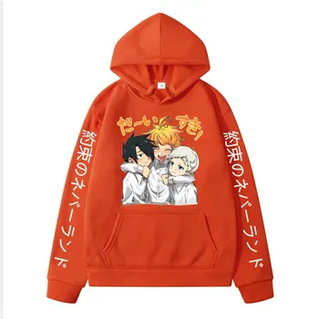 Lubatud Neverland Hupparit Dressipluus Meeste Harajuku Jaapani Anime Emma Norman Ray Hupparit Streetwear Graafiline Kapuutsiga Mees 61443