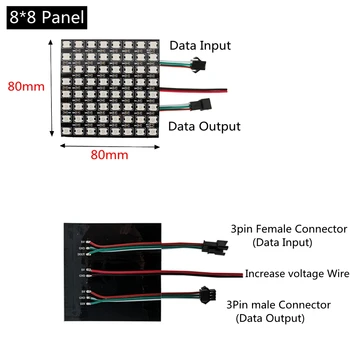 Luces LED Pixel Paneel Maatriks Ekraan 5050 SMD RGB Paindlik 8x8 16x16 8x32-Moodul Saab De Individuaalselt Tegeleda WS2812 IC-DC5V