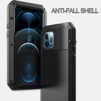 Luksus Karastatud Klaas+Täielikult Kaitsvat Põrutuskindel Kate iPhone 12 Pro Max iPhone12 Mini SE 2020 Doom Metal Armor Juhul Kest 84504