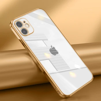 Luksus Katmine Ruudu raami Läbipaistva Asja iPhone 12 11 Pro Max Mini x-xr, xs se 2021 7 8 Plus Juhul Pehme tpu Selge Kate