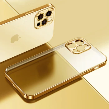 Luksus Katmine Ruudu raami Läbipaistva Asja iPhone 12 11 Pro Max Mini x-xr, xs se 2021 7 8 Plus Juhul Pehme tpu Selge Kate