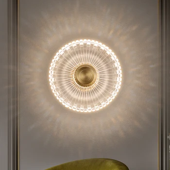 Luksus LED Seina Lamp Loominguline Magamistuba Öö Taust seinavalgusti Postmodernistlik Akrüül-elutuba Uuringu Algul Vahekäiguga Sconce Lamp