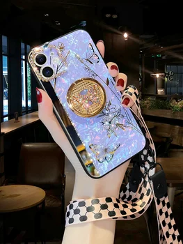 Luksus Loominguline Peegel 3D Ring seista Inkrusteeritud liblikas Telefon Case For iPhone X-XR, XS 12 11 Pro Max 7 8 7Plus 8Plus SE2020 Kate