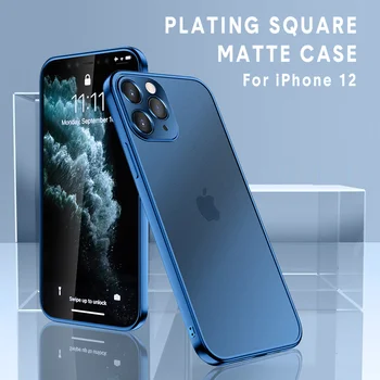 Luksus Square Katmine Läbipaistva Telefoni Case For iPhone 11 12 Pro Max Mini X Xs XR 7 8 Plus SE 2 Silikoon ja Põrutuskindel Pehme Kate