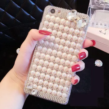 Luksus Telefoni Case For Iphone 12 11 Pro Max 7 8 Plus X-XR Fashion Girl Stiili Teemant Kristall Pehme Kate 12 11 Pro Max Pearl Kate