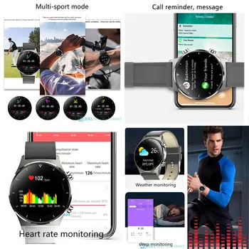 Luksus Terasest Bänd Smart Watch Mehed Mees Smartwatch Täis Touch Fitness tracker Smart Kella Android, IOS watchproof Smart-Vaata