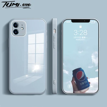 Luksuslik Liquid Square Karastatud Klaasist Telefon Case for iPhone 12 Pro Max 12 Mini 11 11Pro XR, XS X 6 6S 7 8 Plus SE 2020 tagakaas 22711