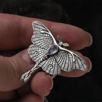 Luna Moth Kaelakee Liblikas Võlu Ripats Kaelakee Naiste Crystal Keti Kinnitus, Kaelakeed Pool Ehted Naiste Bijoux Kingitused