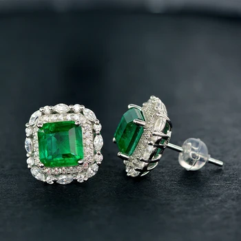 Luomansi Luksus Emerald Kõrvarõngad -S925 Sterling Hõbe Naiste Ehted 2021 Hot Müük Partei Aastapäeva Kingitus