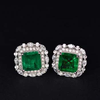 Luomansi Luksus Emerald Kõrvarõngad -S925 Sterling Hõbe Naiste Ehted 2021 Hot Müük Partei Aastapäeva Kingitus
