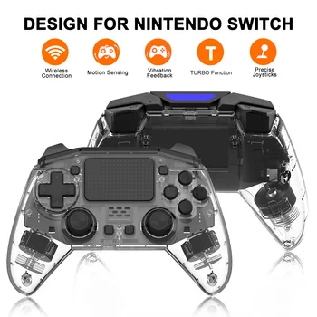 Läbipaistev Gamepad Töötleja Nintendo Lüliti Töötleja PS4 Kontroller Bluetooth Lüliti Traadita Juhtnuppu Bluetooth