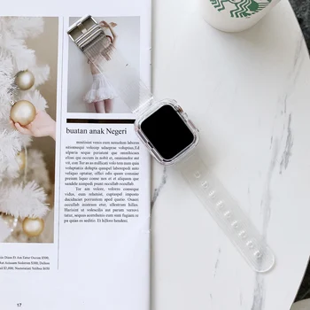 Läbipaistev pael Apple watch band 44mm 40mm iwatch bänd 42mm 38mm smartwatch vöö, käevõru correa apple kella 6-se 5 4 3 2