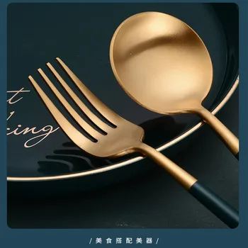 Lääne-Söögiriistad Set16 Tükki Lauanõude Komplekt Roostevabast Terasest Dinnerware Must Hõbe Õhtusöök Komplekt Lusikas-Kahvel Nuga Söögiriistad
