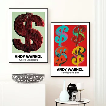 Lõuend Maali Dollari Märk HD Andy Warhol Pildi Põhjamaade Plakat Seina Art Print Exhibition Decor Pilte elutuba 156429