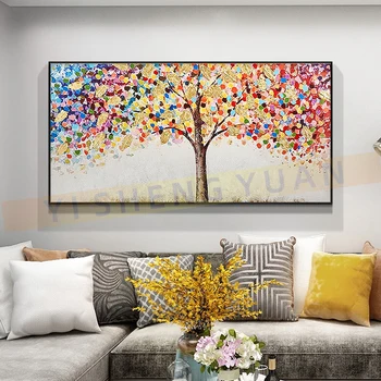 Lõuend Maali Käsitsi Maalitud Värviline Puu Õli Lõuendil Maali Kunst Seina Maalimine Elutuba Pilte Kodu Kaunistamiseks
