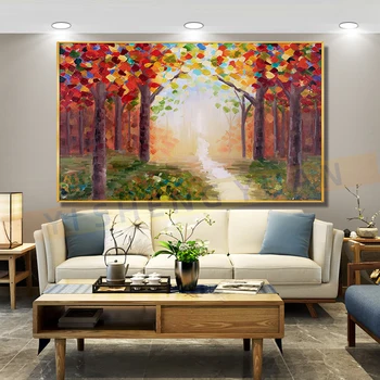 Lõuend Maali Käsitsi Maalitud Värviline Puu Õli Lõuendil Maali Kunst Seina Maalimine Elutuba Pilte Kodu Kaunistamiseks