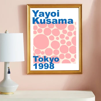 Lõuend Maali Yayoi Kusama Näituse Pildid Plakatid Hein Studio Taani Disain Sinine Seina Art Pilte Kaasaegse Kodu Decor 144540