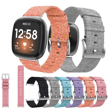 Lõuend Nailonist Rihma Fitbit Vastupidi 3 Smart Watch Band correa Kootud Käevõru Watchband Jaoks Fitbit mõttes versa3 vaadata tarvikud
