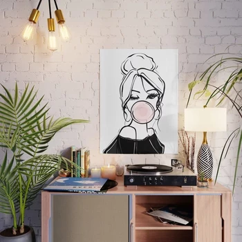 Lõuend Seina Maali Kunsti Prindi Närimiskummi Plakat Modulaarne Pilte Elutuba Tervita Anime Tüdruk Kodu Kaunistamiseks Raamistike