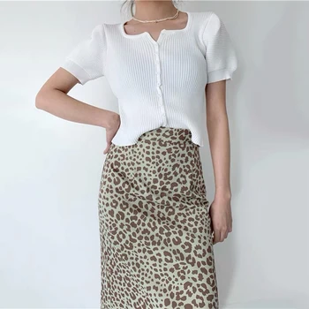 Lühikesed Varrukad Koo T-Särk Naiste Suvel 2021 Korea Fashion Sinine Retro Square Krae Slim Crop Top Tshirt Femme